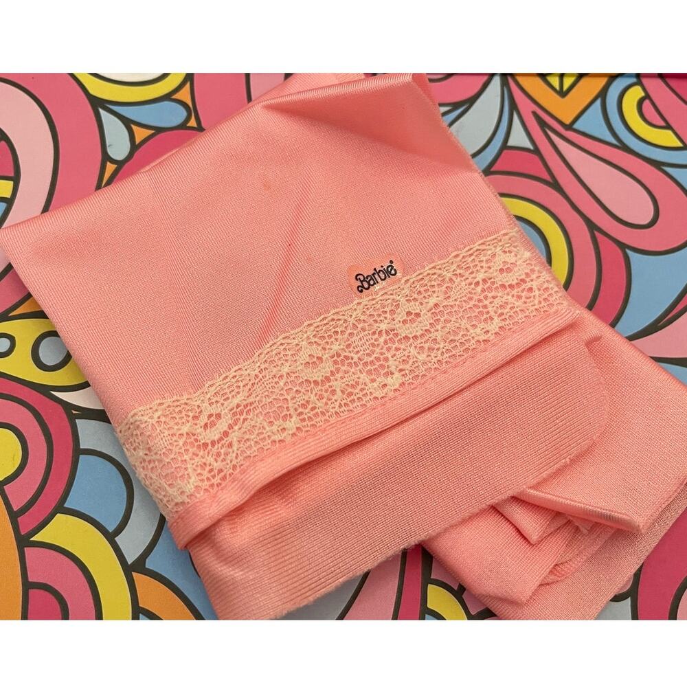 Vintage Mattel pink barbie Doll Bed pink sheets (2pcs)